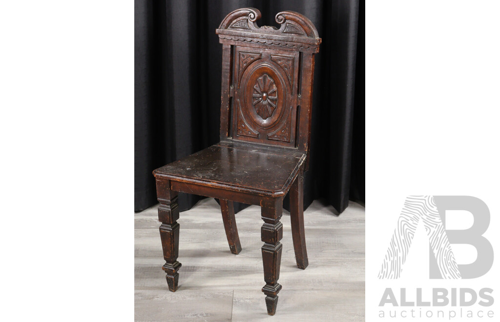 Edwardian Oak Hall Chair