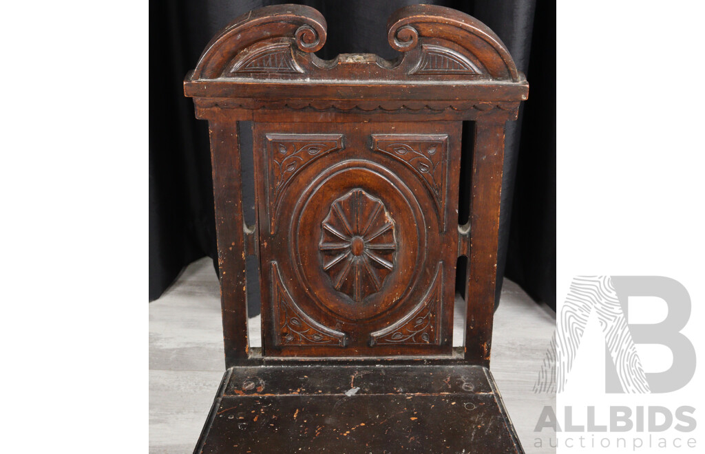 Edwardian Oak Hall Chair