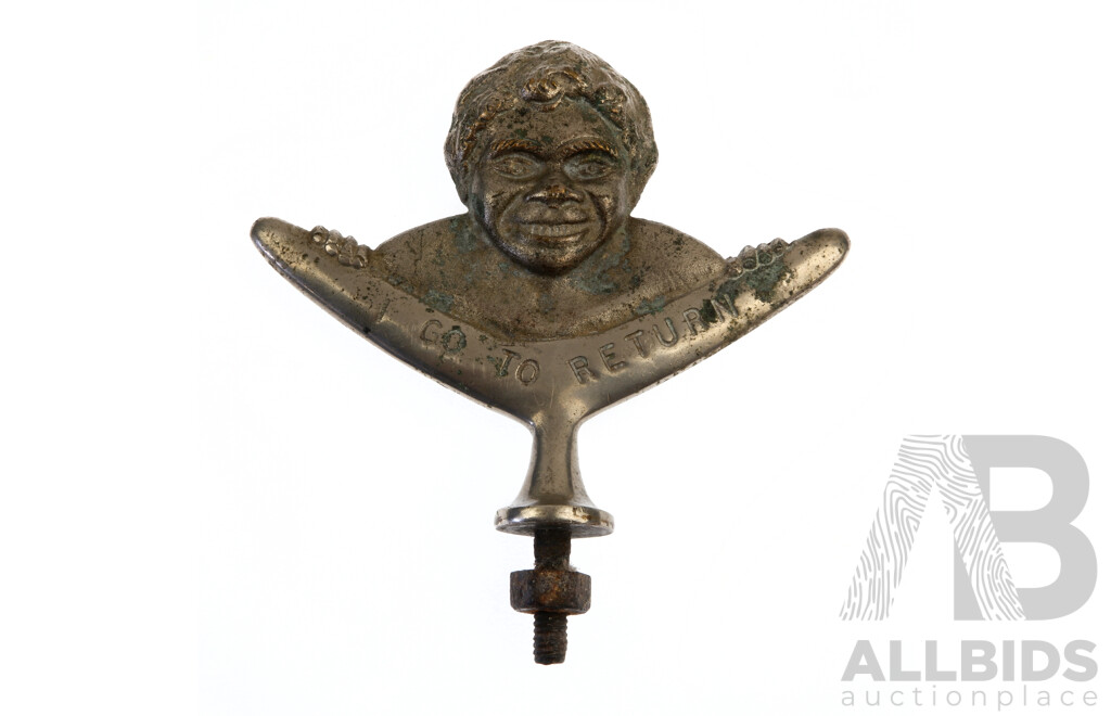 Vintage Cast Metal Radiator Cap with Australian Indigenous Theme