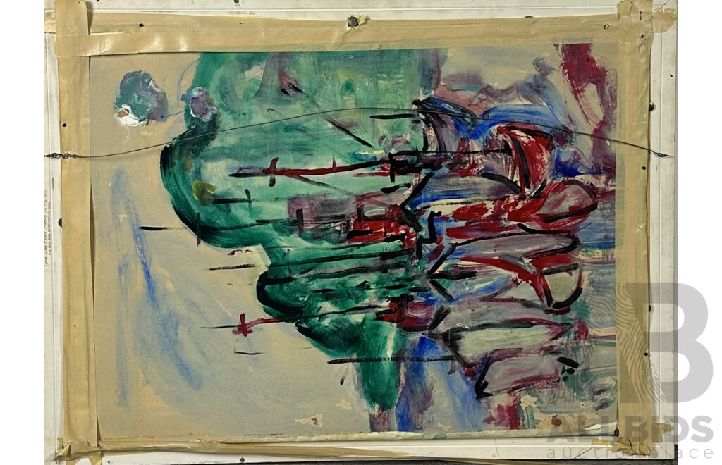 Artist Unknown, (20th Century), Blue Forest, Vintage Watercolour, 60 x 80 cm (frame)