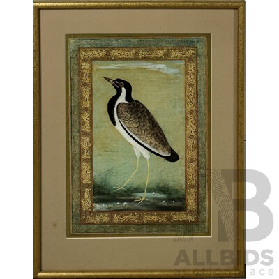 Ustad Mansur (17th Century, Indian, Died 1624) Lapwing, Reproduction Colour Print of Original, 41 x 31 cm (frame)