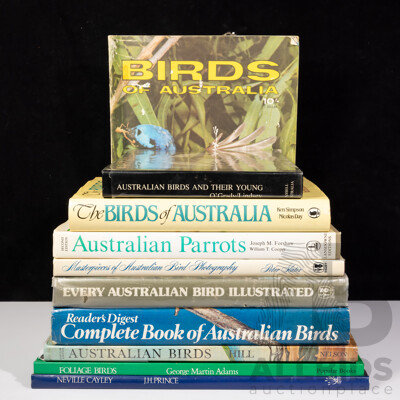 Collection Books Relating to Australian Birds Including Australian Parrots Illustrated by W T Cooper, Neville Cayley by J H Prince, Foliage Birds by G M Martins and More