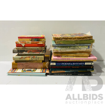 Collection Vintage and Other Childrens Books Including Multiple Coles Funny Picture Book, Nursery Rythmes, Classic Literature  and More