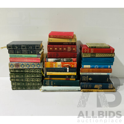 Collection Vintage & Other Childrens Books Including Multiple Rudyard Kipling Titles, Shakespeare, Charles Dickens and Much More
