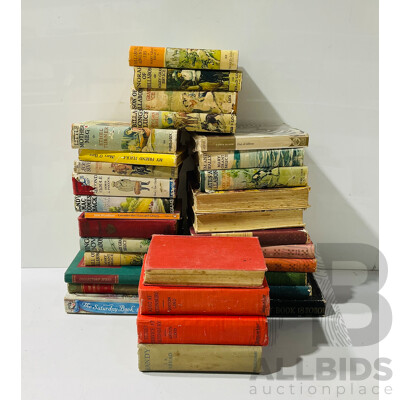 Collection Vintage Childrens Books Including Multiple First Edition Mary Grant Bruce Billabiong Titles, Four Saturday Book Titles and More