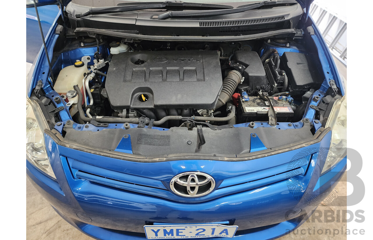 12/2011 Toyota Corolla Ascent Sport ZRE152R MY11 5d Hatchback Blue 1.8L