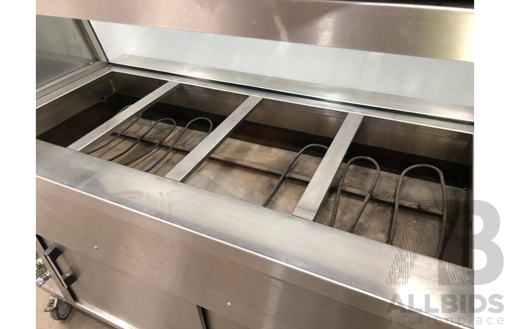 Sharpline Steel Four Bay Mobile Bain Marie with Hot Press Under