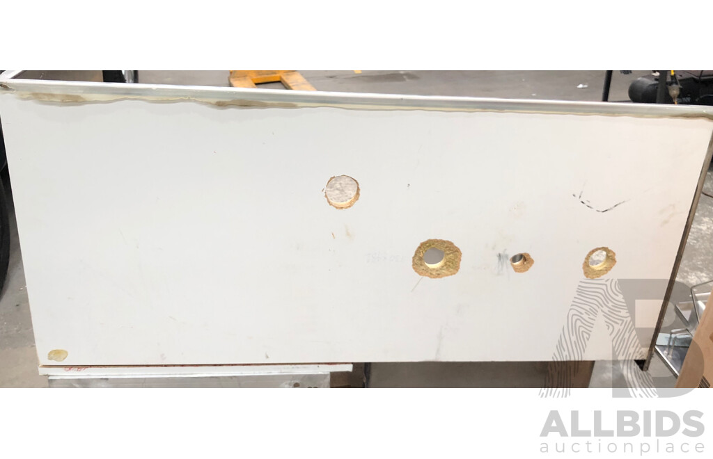 Custom Made Commercial Stainless Sink with Wall Mount Shelves and Racks