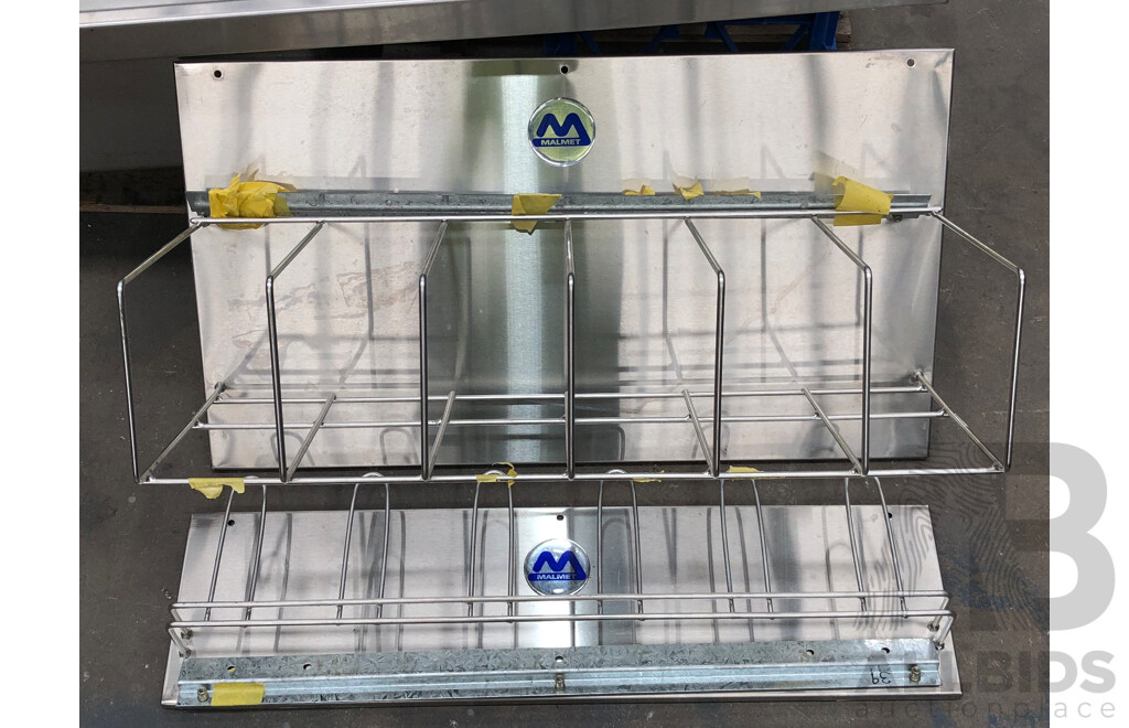 Custom Made Commercial Stainless Sink with Wall Mount Shelves and Racks