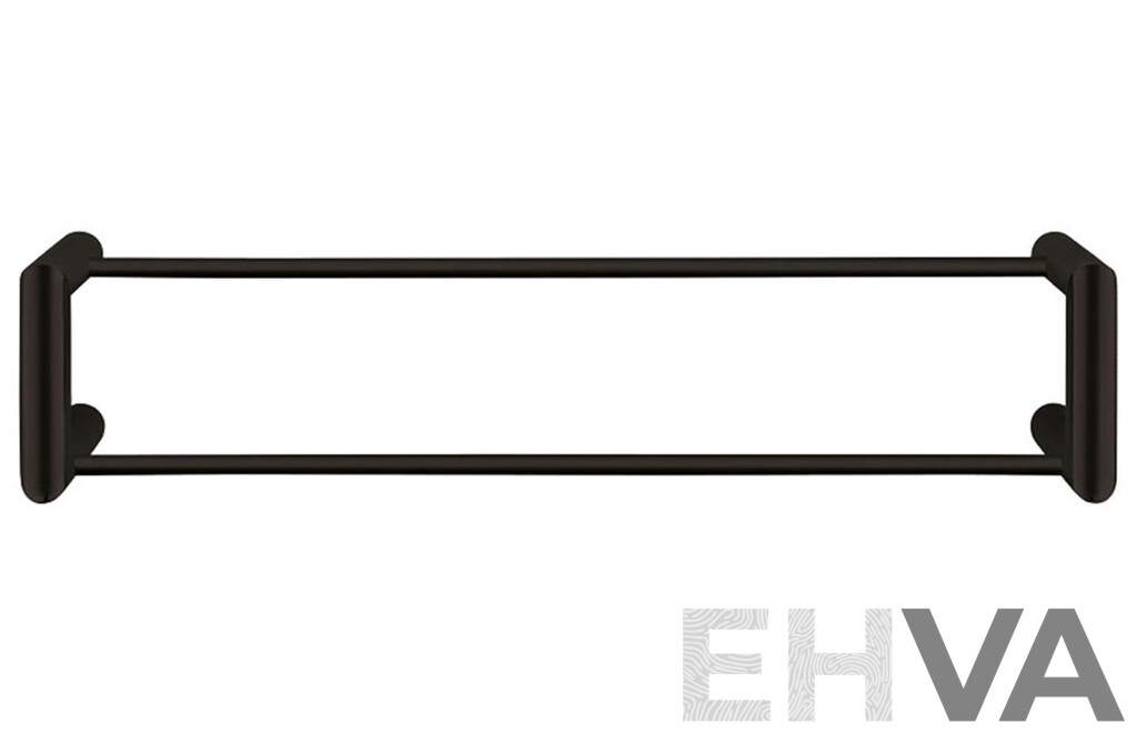 Forme 600mm Black Satin Double Towel Rail(Round) - Lot of Three - Brand New - RRP $900.00