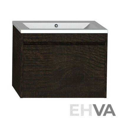 Forme Madrid 600mm Wall Hung Vanity(Dark Chocolate) with Poly Marble Basin Top(White)  - Brand New - ORP $1200.00