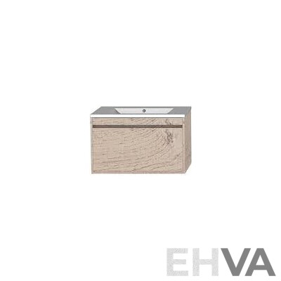 Forme Madrid 750mm Wall Hung Vanity(Light Ash) with Poly Marble Basin Top(White)  - Brand New - ORP $1500.00