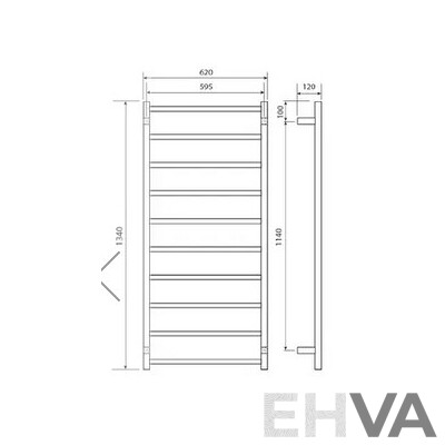 Forme Manhattan Series Round 10 Bar Heated Towel Rail - 1340mm - Brand New - RRP $1270.00
