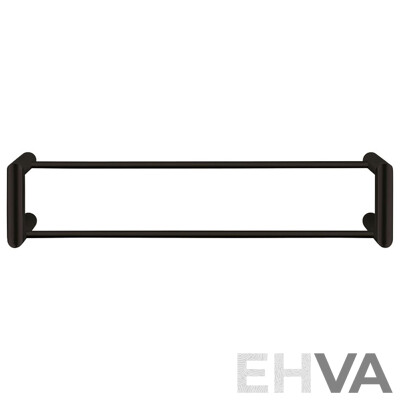 Forme 600mm Black Satin Double Towel Rail(Round) - Lot of Three - Brand New - RRP $900.00