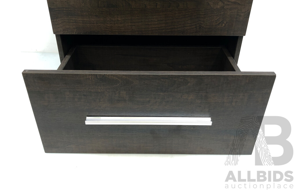 Forme Blade 600mm Wall Hung Vanity(Dark Chocolate) with Gateway Vanity Top Basin(White) - Brand New - ORP $580.00