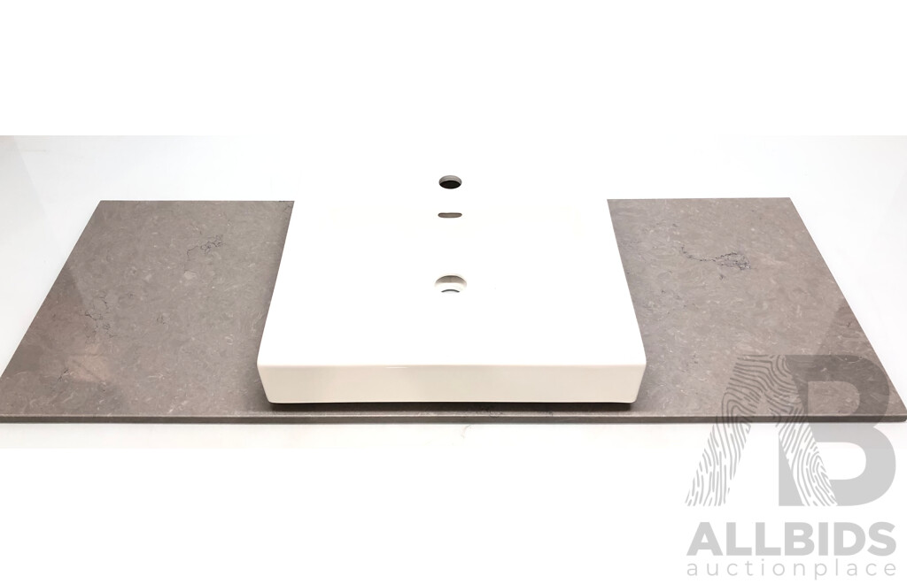 Forme Madrid 1200mm Wall Hung Vanity(Light Ash) with Artificial Stone Top(Victoria Grey) and White Basin - Brand New - ORP $1300.00