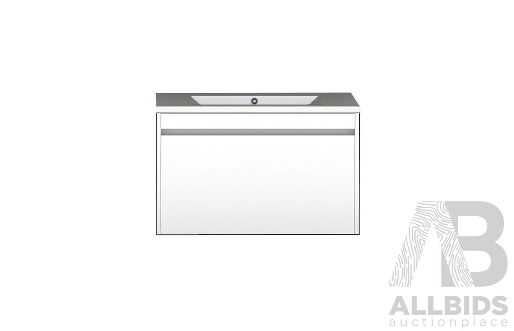 Forme Madrid 750mm Wall Hung Vanity(White) with Poly Marble Basin Top(White)  - Brand New - ORP $1500.00