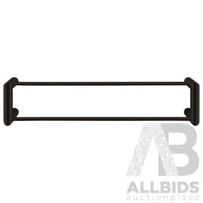 Forme 600mm Black Satin Double Towel Rail(Round) - Lot of Three - Brand New - RRP $900.00