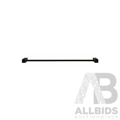 Forme 600mm Black Satin Single Towel Rail(Square) - Lot of Six - Brand New - RRP $900.00