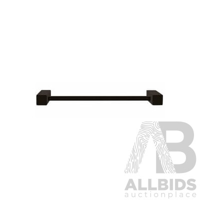 Forme 300mm Black Satin Single Towel Rail(Square) - Lot of Eight - Brand New - RRP $900.00