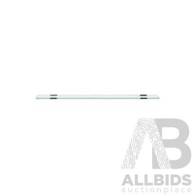 Forme 450mm Brushed Stainless Steel Glass Shelf(Square) - Lot of Three - Brand New - ORP $240.00