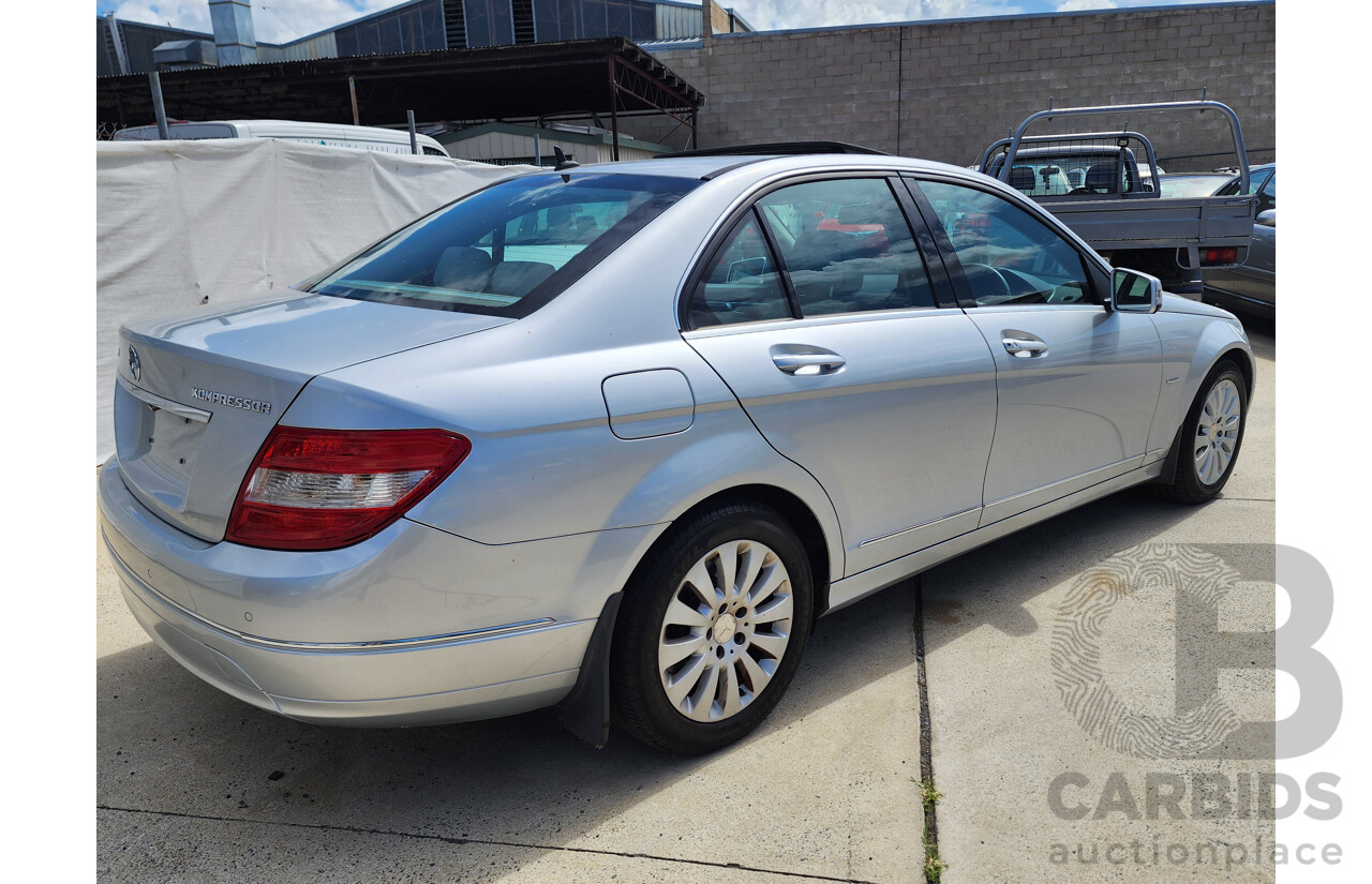 12/2008 Mercedes-Benz C200 Kompressor Elegance W204 4d Sedan Silver 1.8L