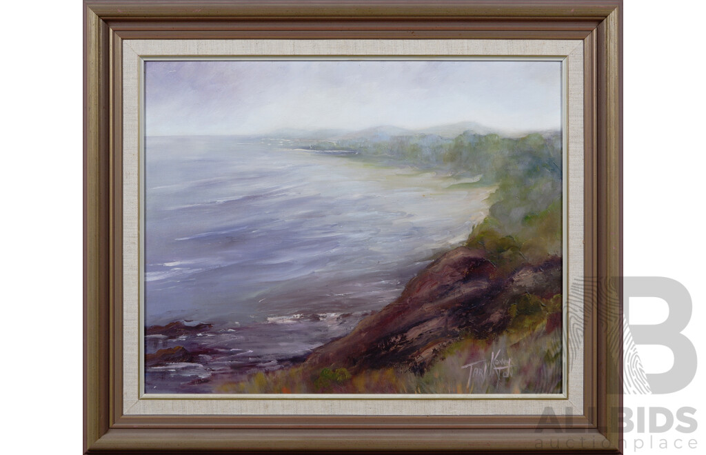 Kerry Tarlinton, (20th Century, Australian), Moruya Beach, Oil on Canvas Board, 54 x 64 cm (frame)