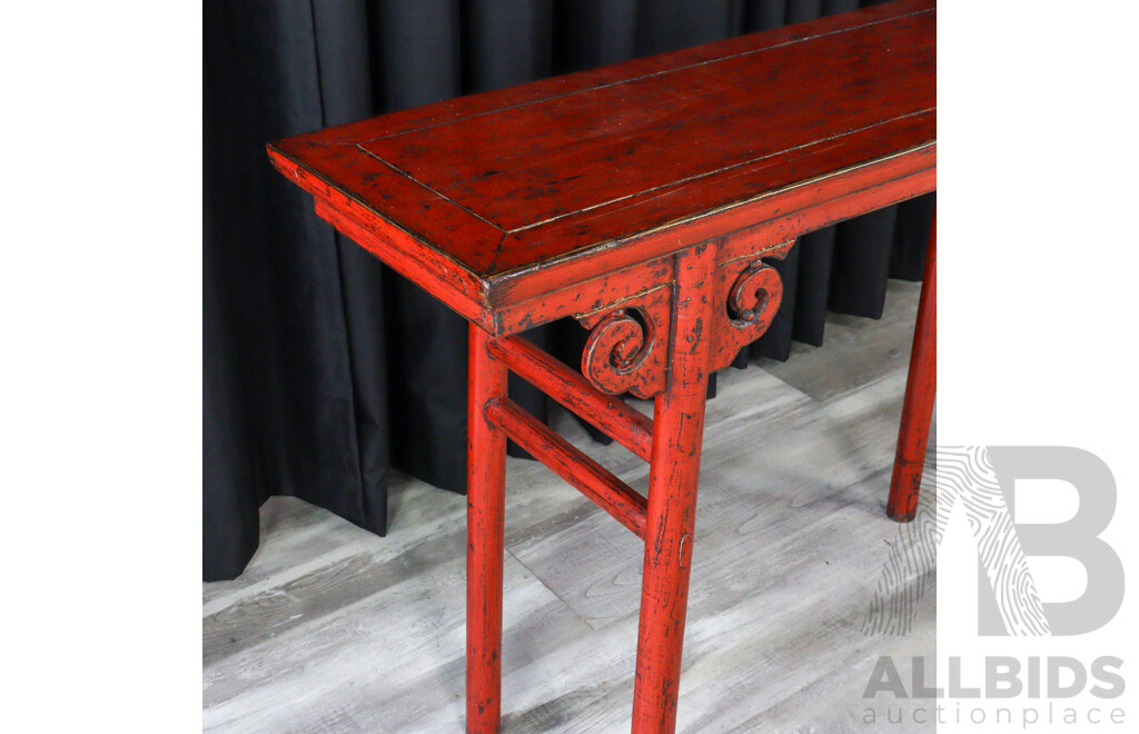 Chinese Alter Table with Red Distressed Laqueor Finsh