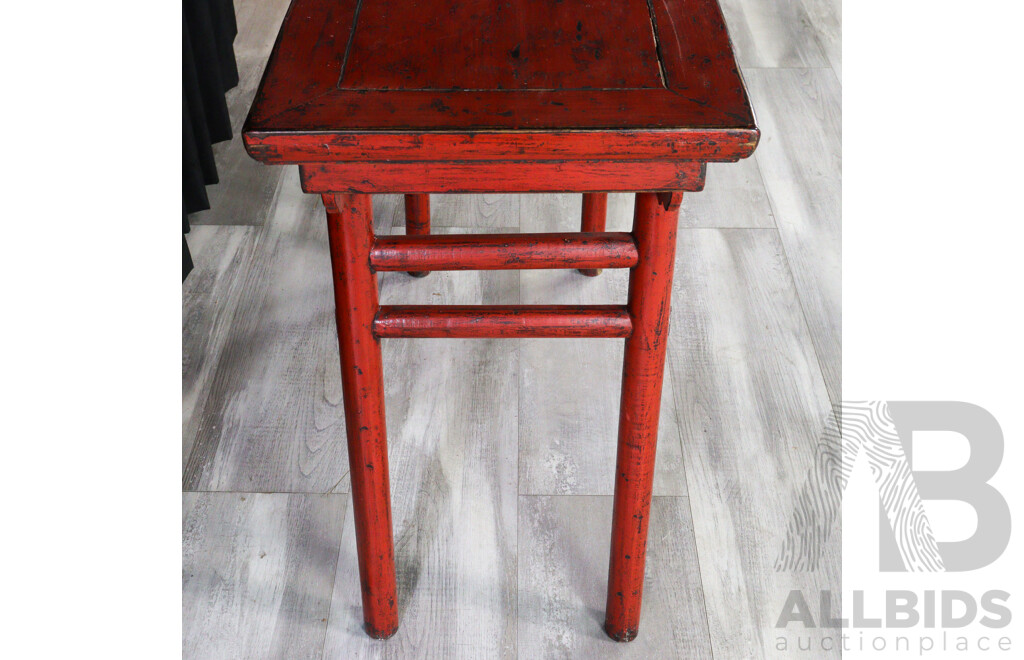 Chinese Alter Table with Red Distressed Laqueor Finsh