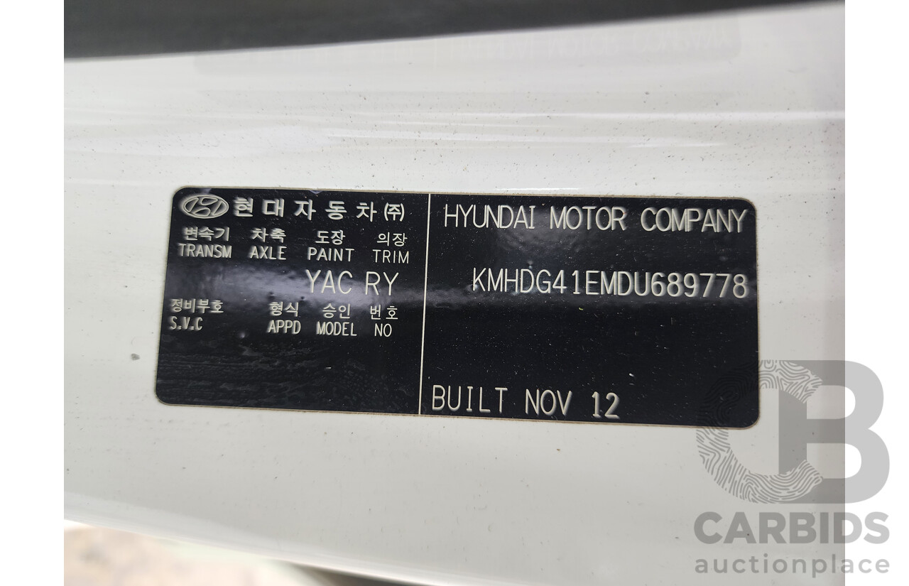 11/2012 Hyundai Elantra Active MD 4d Sedan White 1.8L