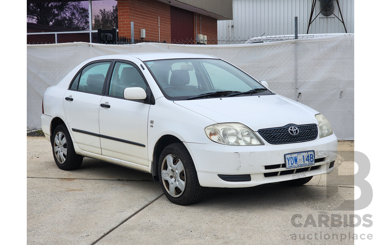 4/2003 Toyota Corolla Ascent ZZE122R 4d Sedan White 1.8L