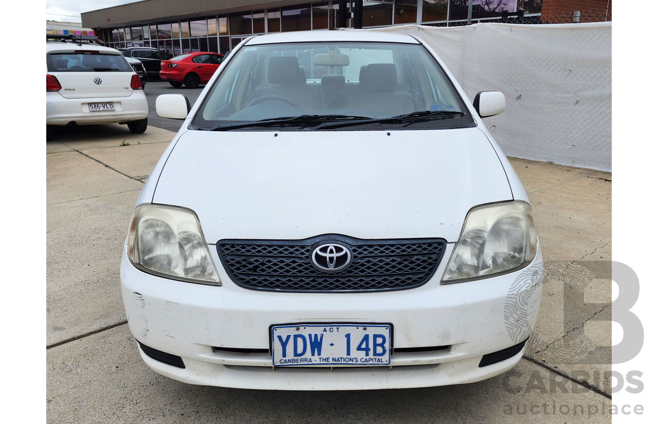 4/2003 Toyota Corolla Ascent ZZE122R 4d Sedan White 1.8L