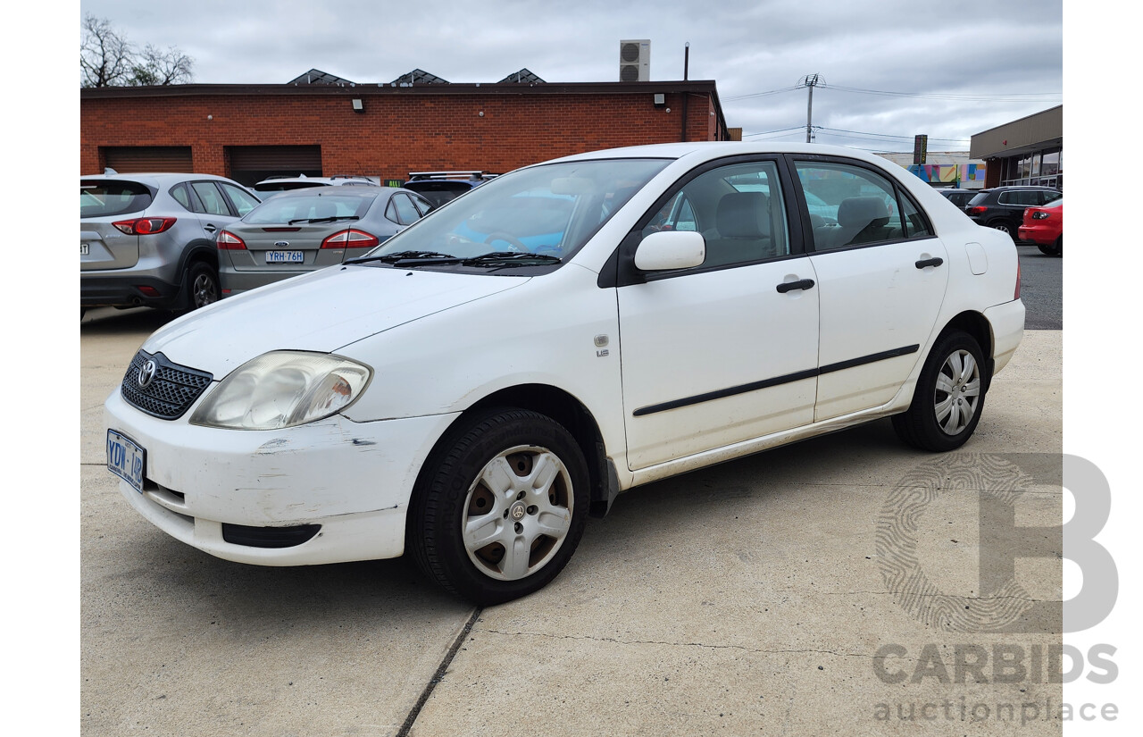 4/2003 Toyota Corolla Ascent ZZE122R 4d Sedan White 1.8L