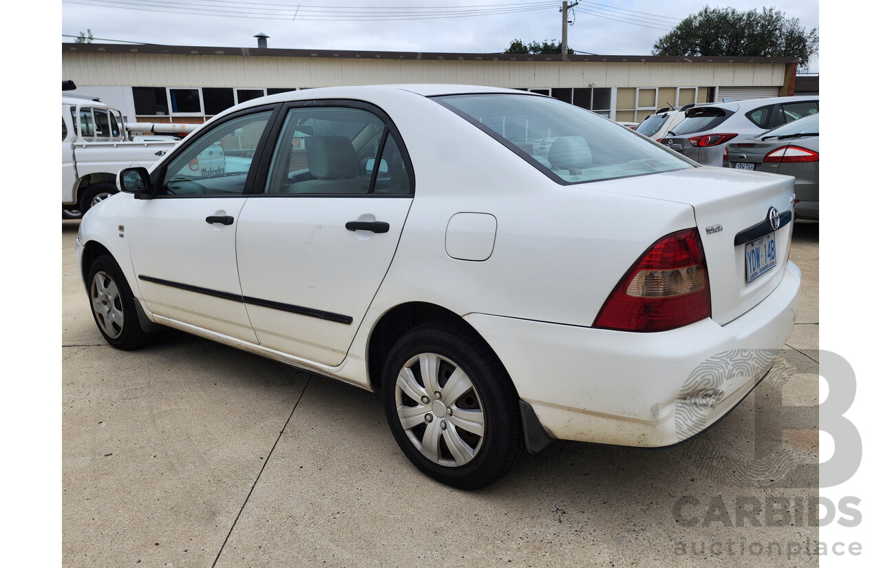 4/2003 Toyota Corolla Ascent ZZE122R 4d Sedan White 1.8L