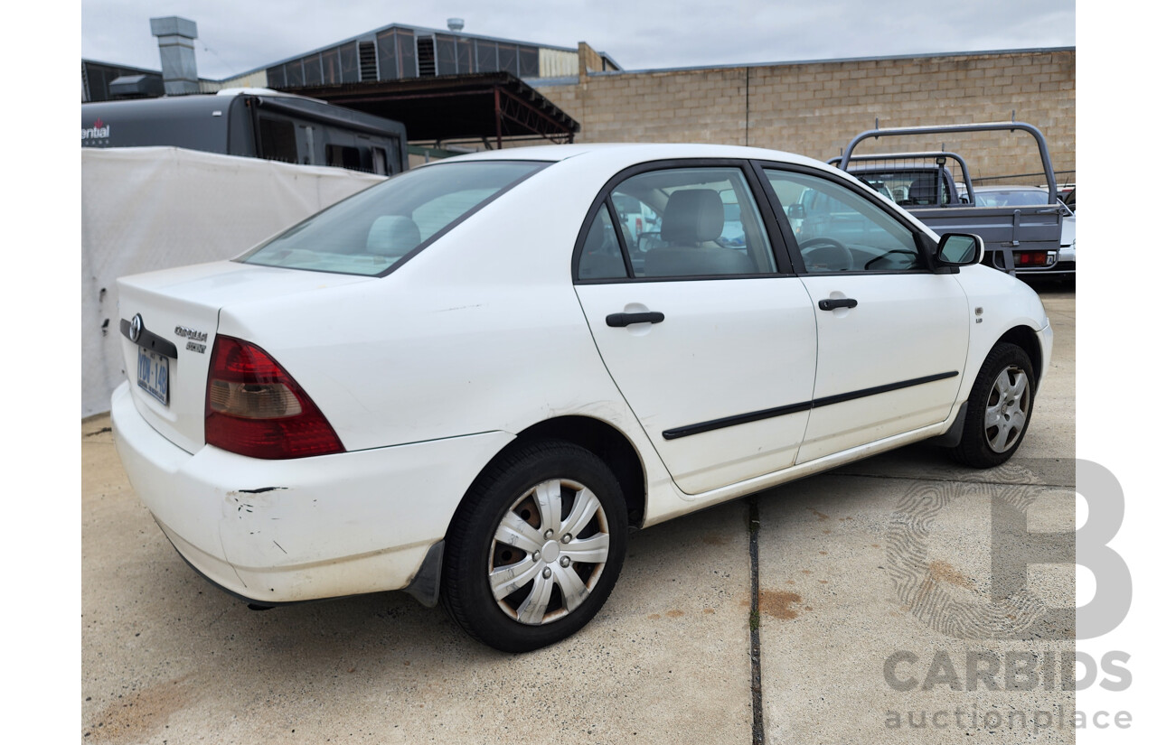 4/2003 Toyota Corolla Ascent ZZE122R 4d Sedan White 1.8L