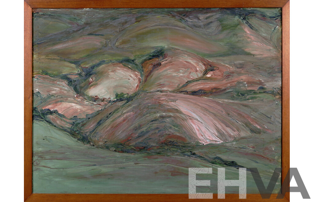 Artist Unknown (20th Century), Endless Desert, Abstract Landscape, Vintage Acrylic on Canvas, 99 x 131 cm (frame)