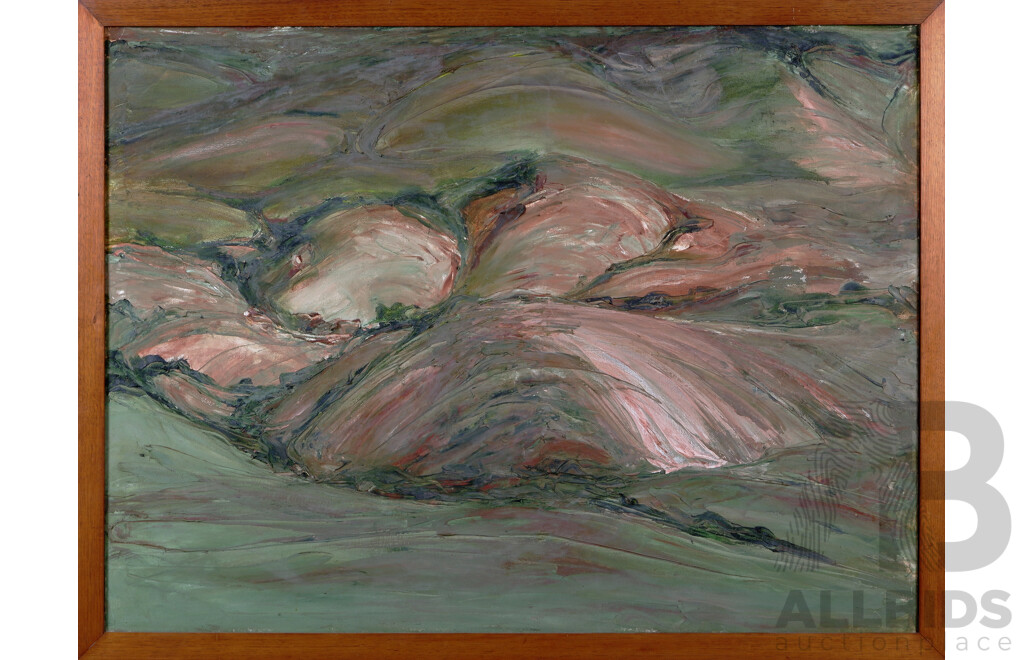 Artist Unknown (20th Century), Endless Desert, Abstract Landscape, Vintage Acrylic on Canvas, 99 x 131 cm (frame)