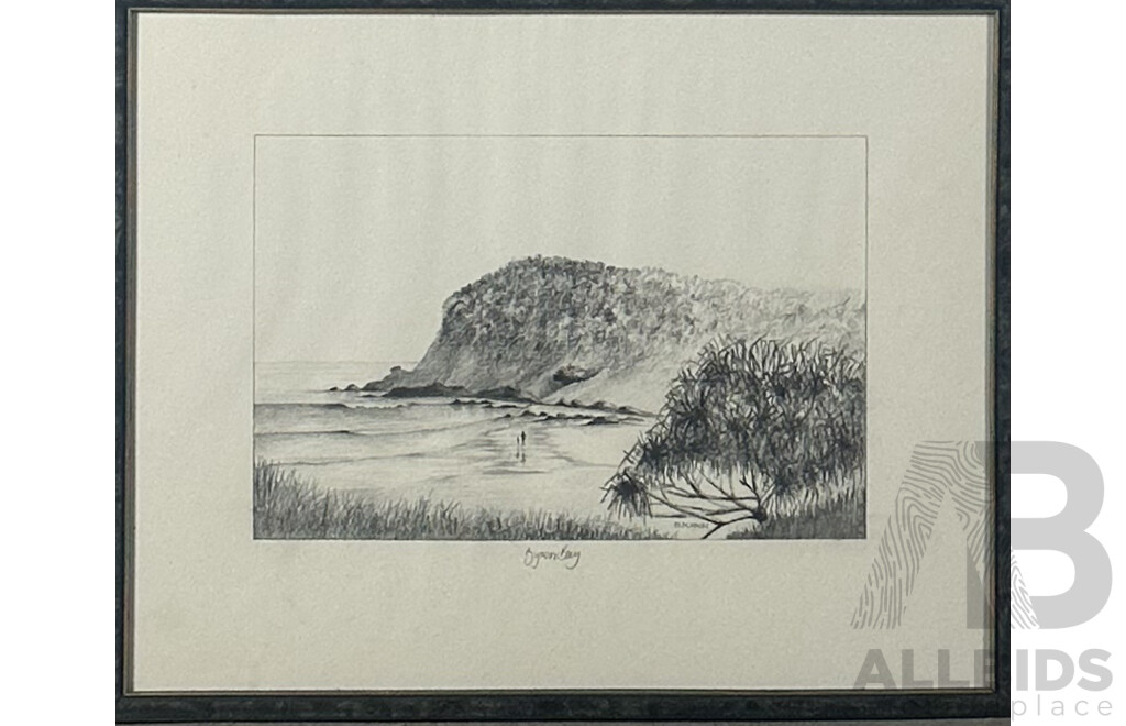 Blackmore (20th Century, Australian), Byron Bay, Pencil on Paper Sketch, 28 x 42 cm (image)