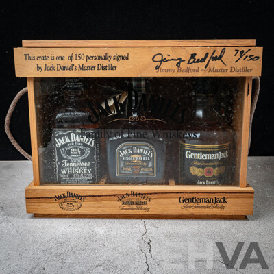 Limited Edition Jack Daniel’s Family of Fine Whiskeys Cabinet.No 79/150, Signed by Master Distiller Jimmy Bedford