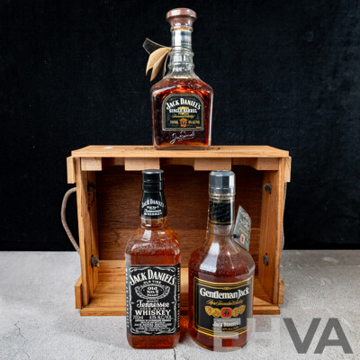 Limited Edition Jack Daniel’s Family of Fine Whiskeys Cabinet.No 79/150, Signed by Master Distiller Jimmy Bedford