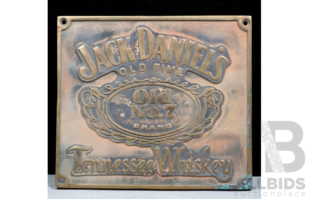 Vintage Jack Daniel’s Heavy Gauge Brass Plaque