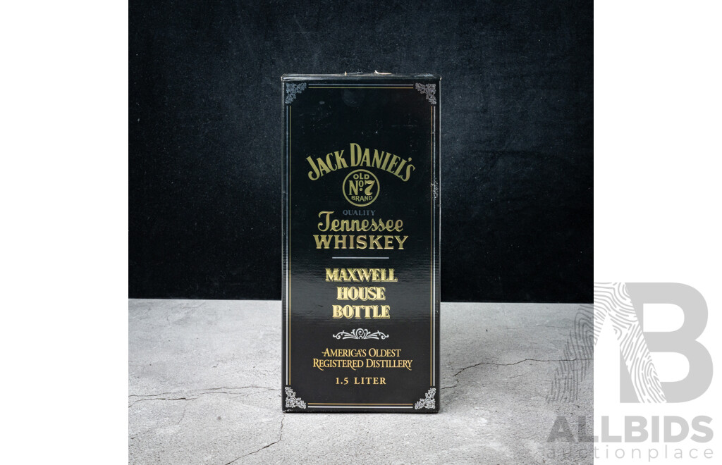 Boxed Jack Daniel’s Old No 7 Tennessee Whiskey in Maxwell House Bottle