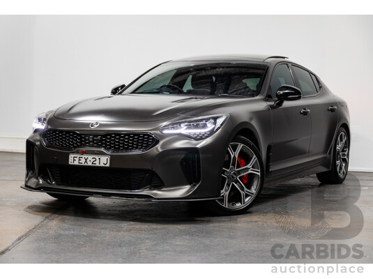 01/2018 Kia Stinger GT (RWD) CK MY18 (344) 4D Sedan Grey wrapped Turbo 3.3L