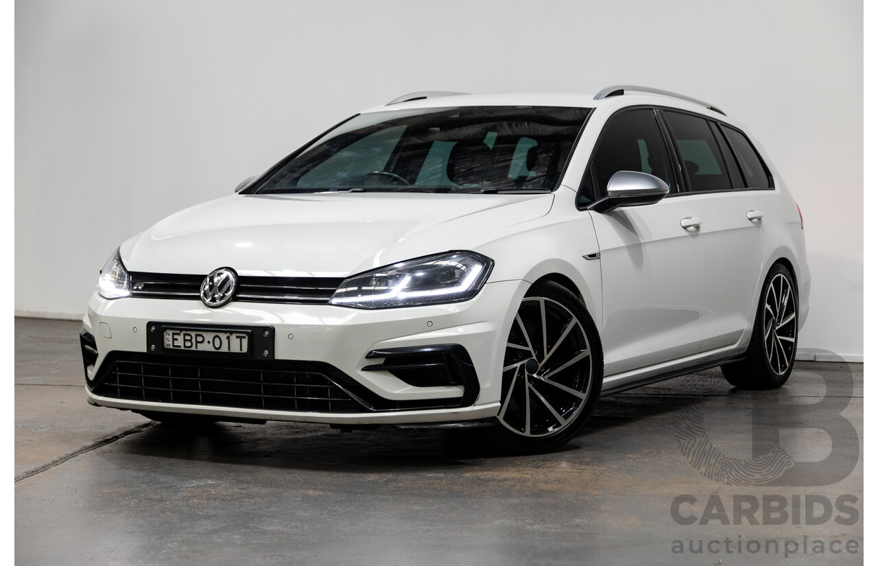 04/2019 Volkswagen Golf R (AWD) Mk7.5 AU MY19 4D Wagon Pure White Turbo 2.0L