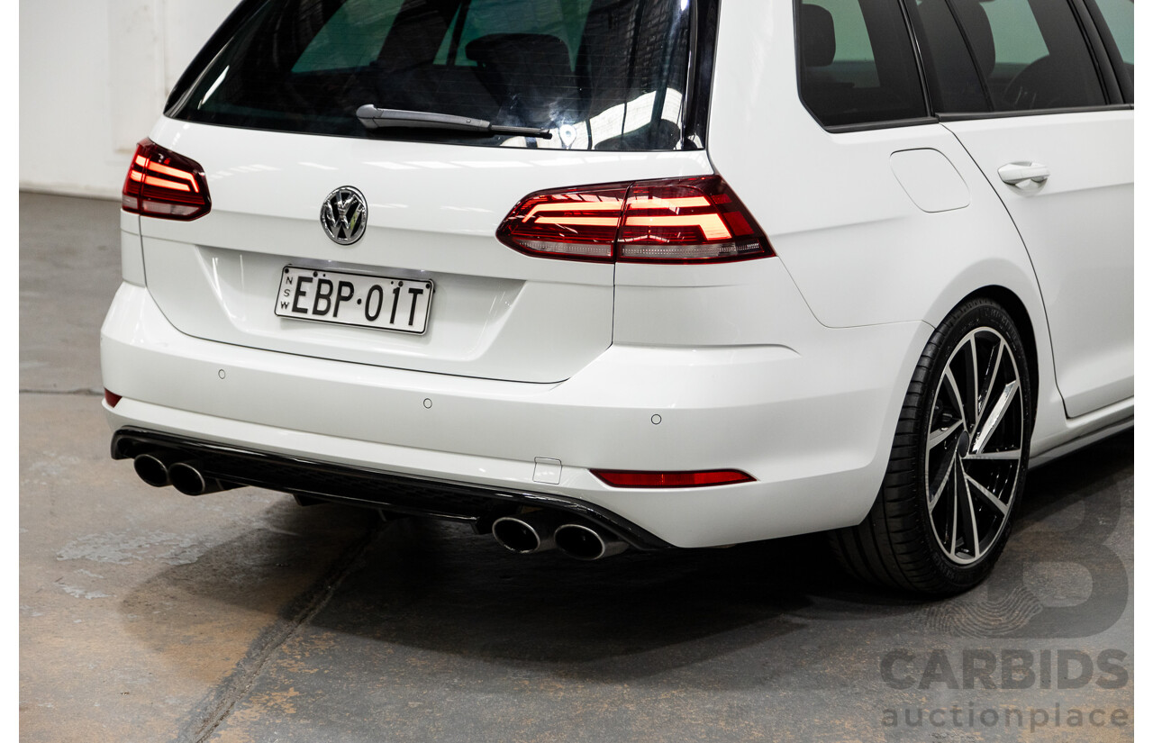 04/2019 Volkswagen Golf R (AWD) Mk7.5 AU MY19 4D Wagon Pure White Turbo 2.0L