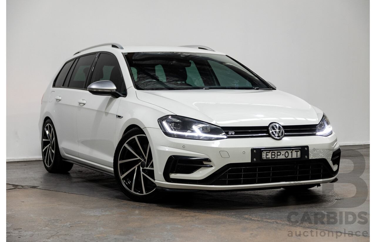 04/2019 Volkswagen Golf R (AWD) Mk7.5 AU MY19 4D Wagon Pure White Turbo 2.0L