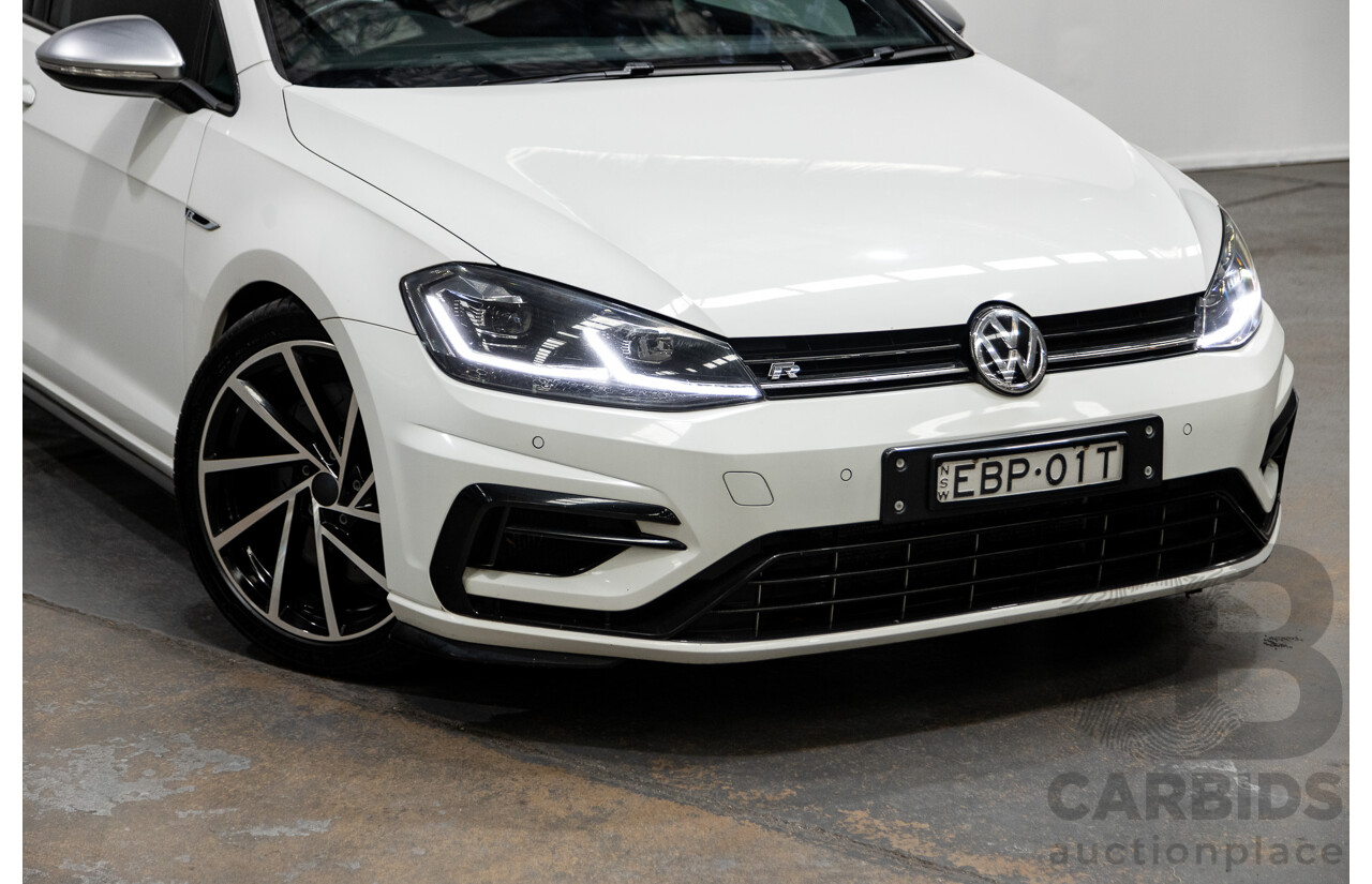 04/2019 Volkswagen Golf R (AWD) Mk7.5 AU MY19 4D Wagon Pure White Turbo 2.0L