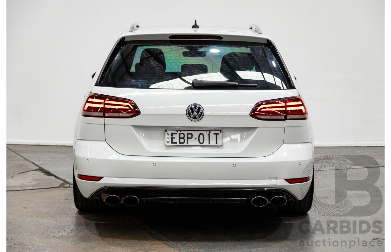 04/2019 Volkswagen Golf R (AWD) Mk7.5 AU MY19 4D Wagon Pure White Turbo 2.0L