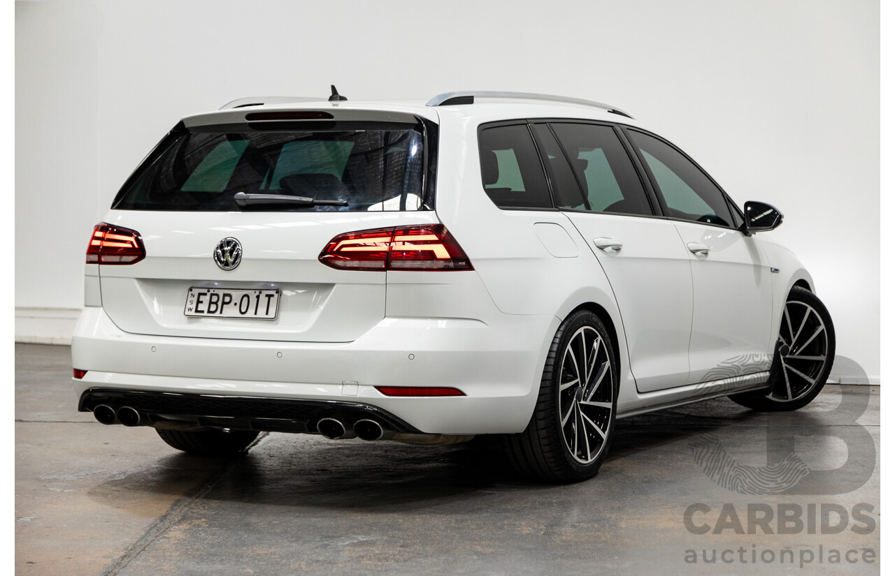 04/2019 Volkswagen Golf R (AWD) Mk7.5 AU MY19 4D Wagon Pure White Turbo 2.0L