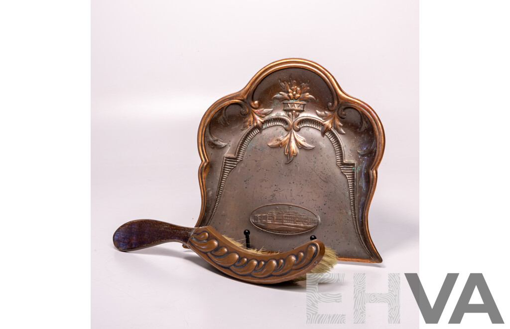 Antique Joseph Sankey & Sons, London, Canberra Parliament House, Copper Crumb Tray and Broom
